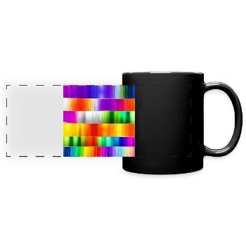 Mischung aus verrückten horizontalen Farben Farben - Panorama-Tasse farbig - Schwarz - Vorne