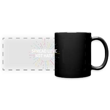 Pride Month - Liebe statt Hass verbreiten - Panorama-Tasse farbig - Schwarz - Vorne