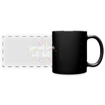 Pride Month - Liebe statt Hass verbreiten - Panorama-Tasse farbig - Schwarz - Vorne