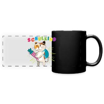 Schulstart 2023 - Design für Deinen ABC-Schützen - Panorama-Tasse farbig - Schwarz - Vorne