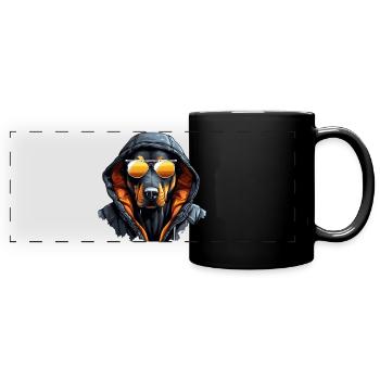 Loyal Beast | Rottweiler profile - Full Colour Panoramic Mug - black - Front
