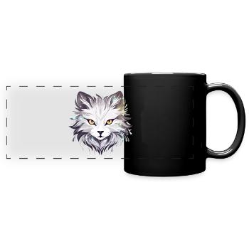 Chat - illustration - Mug panoramique uni - noir - Devant