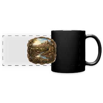 Landschaft - Illustration - Panorama-Tasse farbig - Schwarz - Vorne