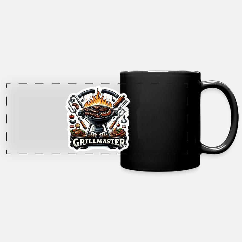 GrillMaster - Grill Illustration - Full Colour Panoramic Mug - black