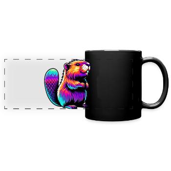 Bieber - Panorama-Tasse farbig - Schwarz - Vorne