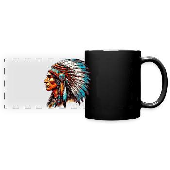 Amérindien Américain - Mug panoramique uni - noir - Devant