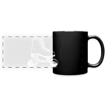 Roller Skates Zeichnung - Panorama-Tasse farbig - Schwarz - Vorne