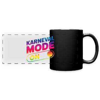 Karneval Mode On Fasching Fasnet - Panorama-Tasse farbig - Schwarz - Vorne