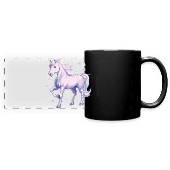 Cheval avec des étoiles - Mug panoramique uni - noir - Devant