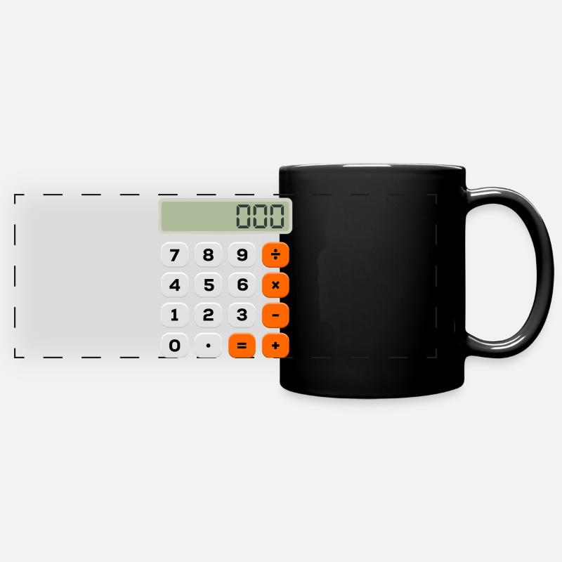 Number Day Minimalist Calculator Numerical Pattern - Full Colour Panoramic Mug - black