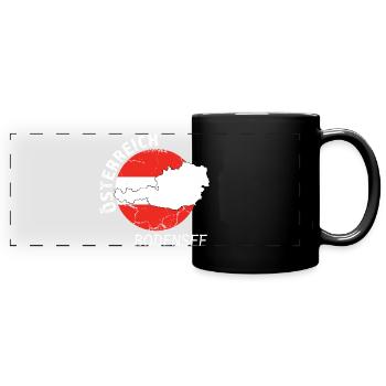 Bodensee - Panorama-Tasse farbig - Schwarz - Vorne