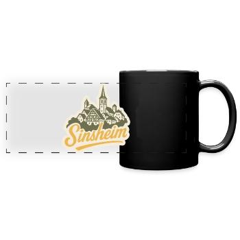 Sinsheim Kraichgau - Illustration Handlettering - Panorama-Tasse farbig - Schwarz - Vorne
