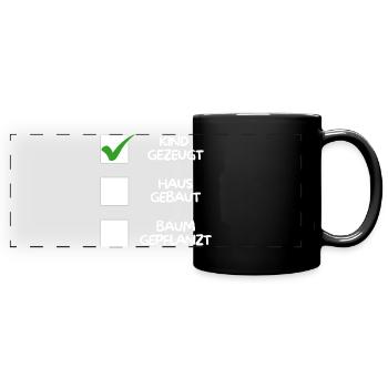 Enfant conçu (maison construite, arbre planté) blanc - Mug panoramique uni - noir - Devant