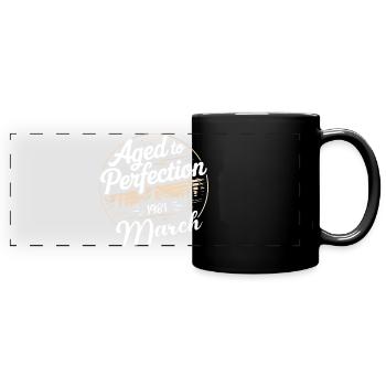 Geburtstagsgeschenk märz 1981 - Panorama-Tasse farbig - Schwarz - Vorne
