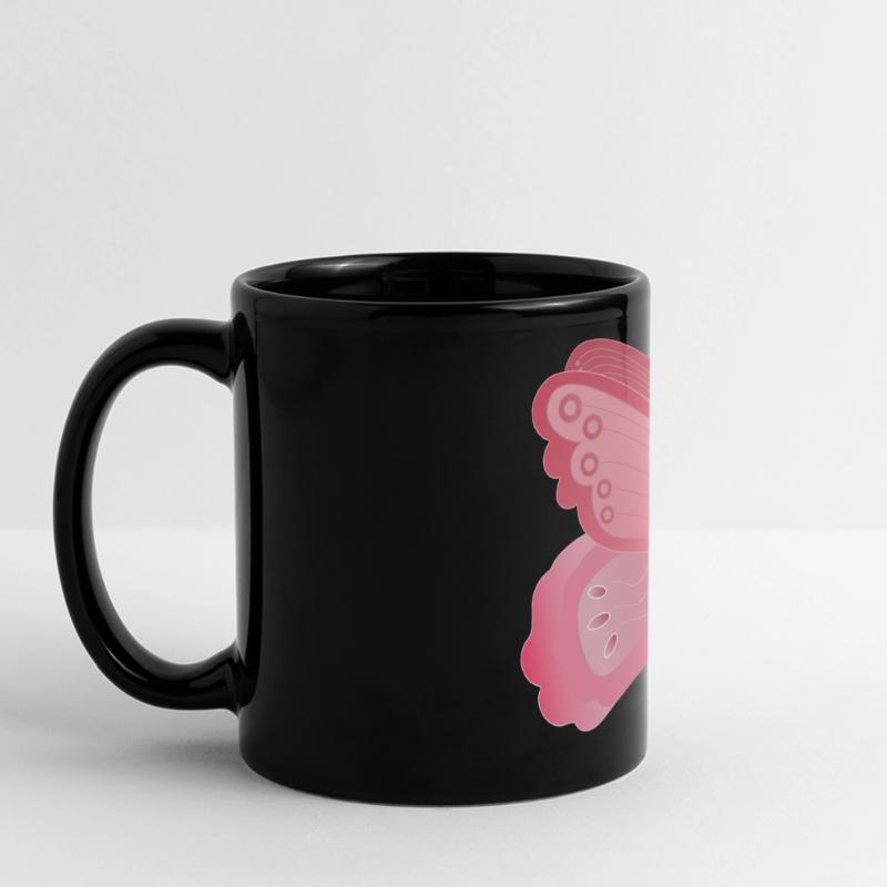 Conception d’ailes de papillon rose Mug panoramique uni