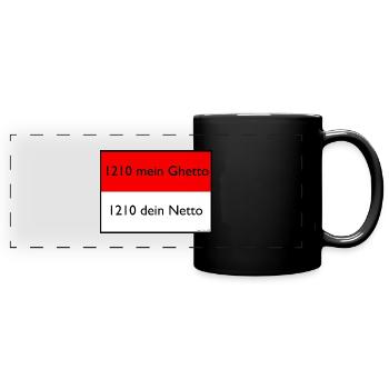 1210 mein Ghetto - Panorama-Tasse farbig - Schwarz - Vorne