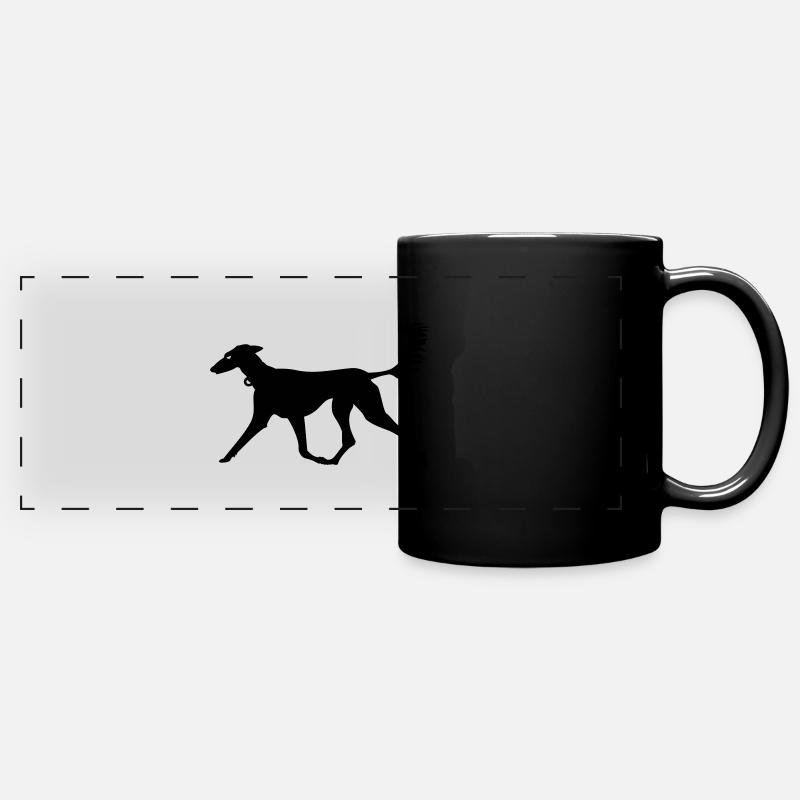 lévrier / greyhound (1c) - Mug panoramique uni - noir