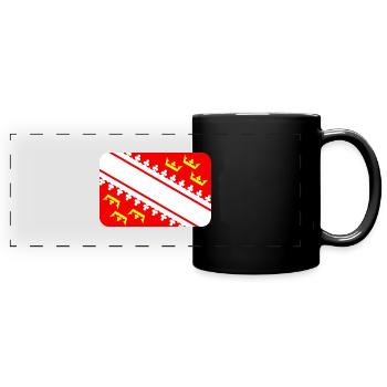 ALSACE FLAG round corner 400 dpi - Mug panoramique uni - noir - Devant