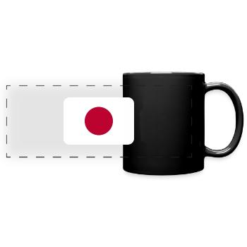 JAPAN FLAG round corner 400 dpi - Mug panoramique uni - noir - Devant