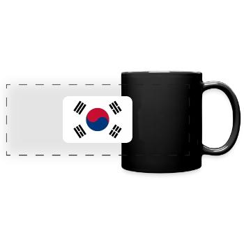 SOUTH KOREA FLAG round corner 400 dpi - Mug panoramique uni - noir - Devant