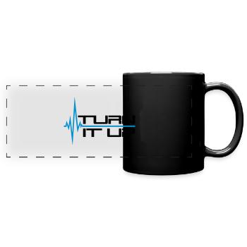 heart rate heartbeat turn it up bar strokes - Full Colour Panoramic Mug - black - Front