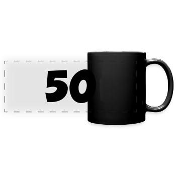 50 - Panorama-Tasse farbig - Schwarz - Vorne