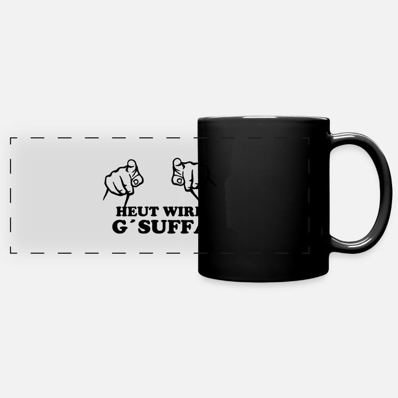 heut_wird_gsuffa - Panorama-Tasse farbig - Schwarz