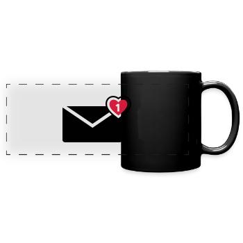 Brief - Panorama-Tasse farbig - Schwarz - Vorne