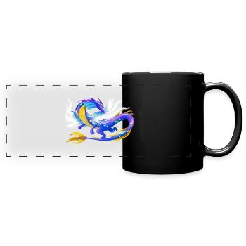 Magical water dragon - dragon of the elements - Full Colour Panoramic Mug - black - Front