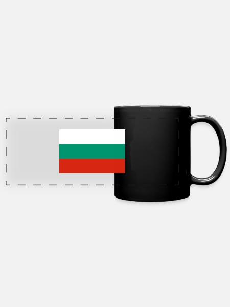 Flagge Bulgariens - Panorama-Tasse farbig - Schwarz