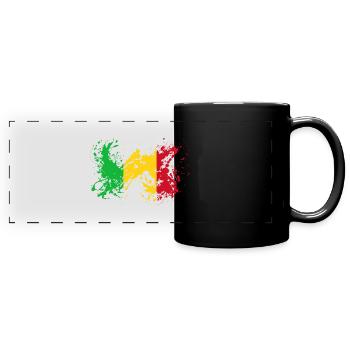 Drapeau Mali Drapeau national Taches de couleur - Mug panoramique uni - noir - Devant