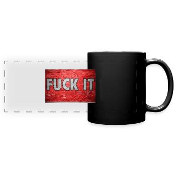Fuck It Brick Wall Graffiti - Full Colour Panoramic Mug - black - Front