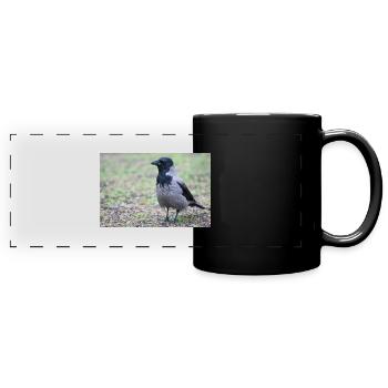 Corneille de Carrion (Aaskrähe, Corvus corone) - Mug panoramique uni - noir - Devant