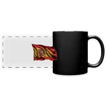 Drapeau de l’Espagne - Mug panoramique uni - noir - Devant