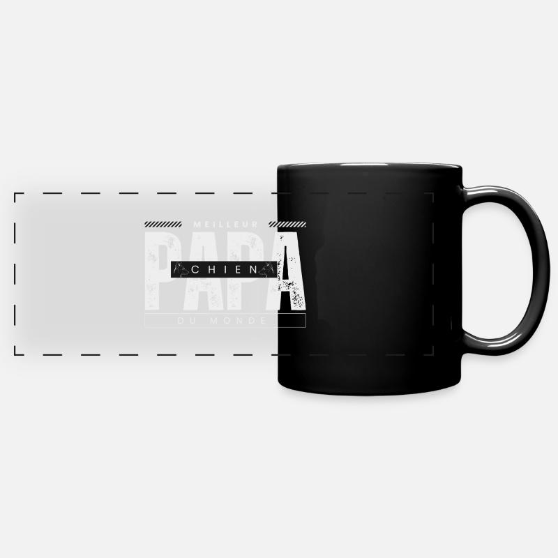 Papa chien - Mug panoramique uni - noir