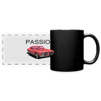 Passion - Panorama-Tasse farbig - Schwarz - Vorne