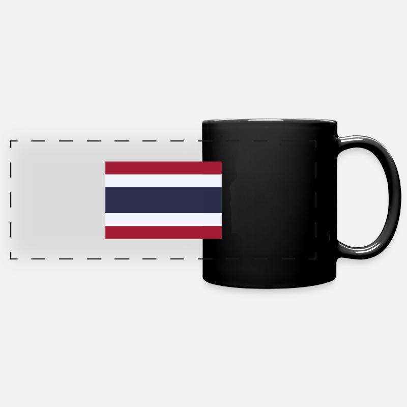 Thailand flag / Drapeau Thaïlande - Mug panoramique uni - noir
