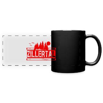 Zillertal rot 7n vintage - Panorama-Tasse farbig - Schwarz - Vorne