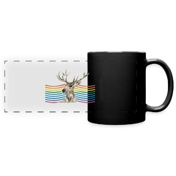 Deer - Full Colour Panoramic Mug - black - Front