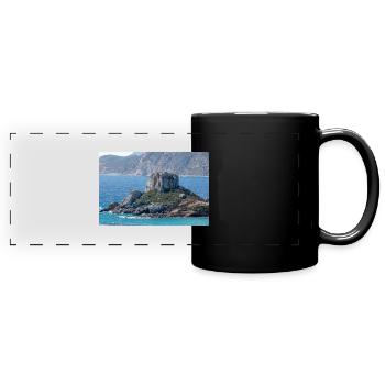 Landscape view of Kastri Island near Kampos town - Full Colour Panoramic Mug - black - Front