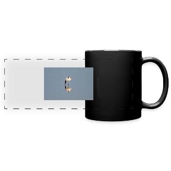 Avocet in the Water - Full Colour Panoramic Mug - black - Front