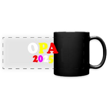 Opa 2025 - Panorama-Tasse farbig - Schwarz - Vorne