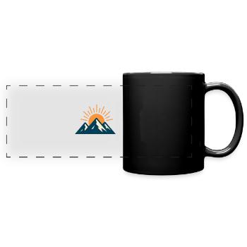 Minimalist Mountain Sunrise - Panorama-Tasse farbig - Schwarz - Vorne
