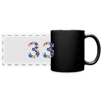 Fleurs 33 - Mug panoramique uni - noir - Devant