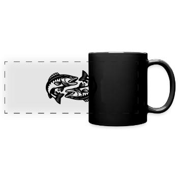 Pike Fish - Full Colour Panoramic Mug - black - Front