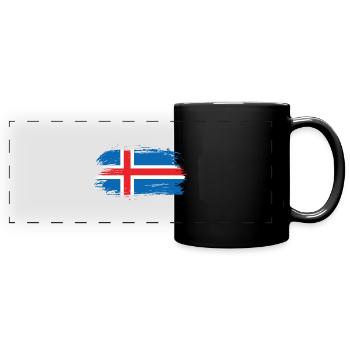 Drapeau de l'Islande - Mug panoramique uni - noir - Devant