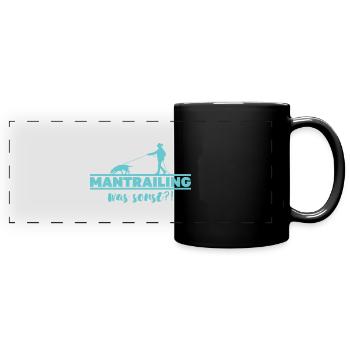 Mantrailing autre silhouette chien de recherche chiens - Mug panoramique uni - noir - Devant