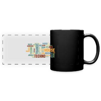 Techno House Party Spruch festival Rave Geschenk - Panorama-Tasse farbig - Schwarz - Vorne