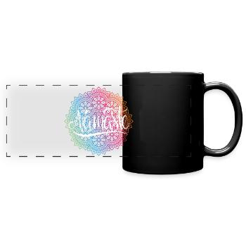 Namaste Mandala Yoga Méditation Amour Relax Cadeaux - Mug panoramique uni - noir - Devant