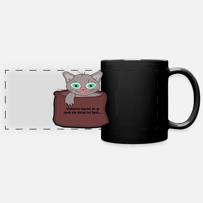 le chat dans le sac - Mug panoramique uni - noir